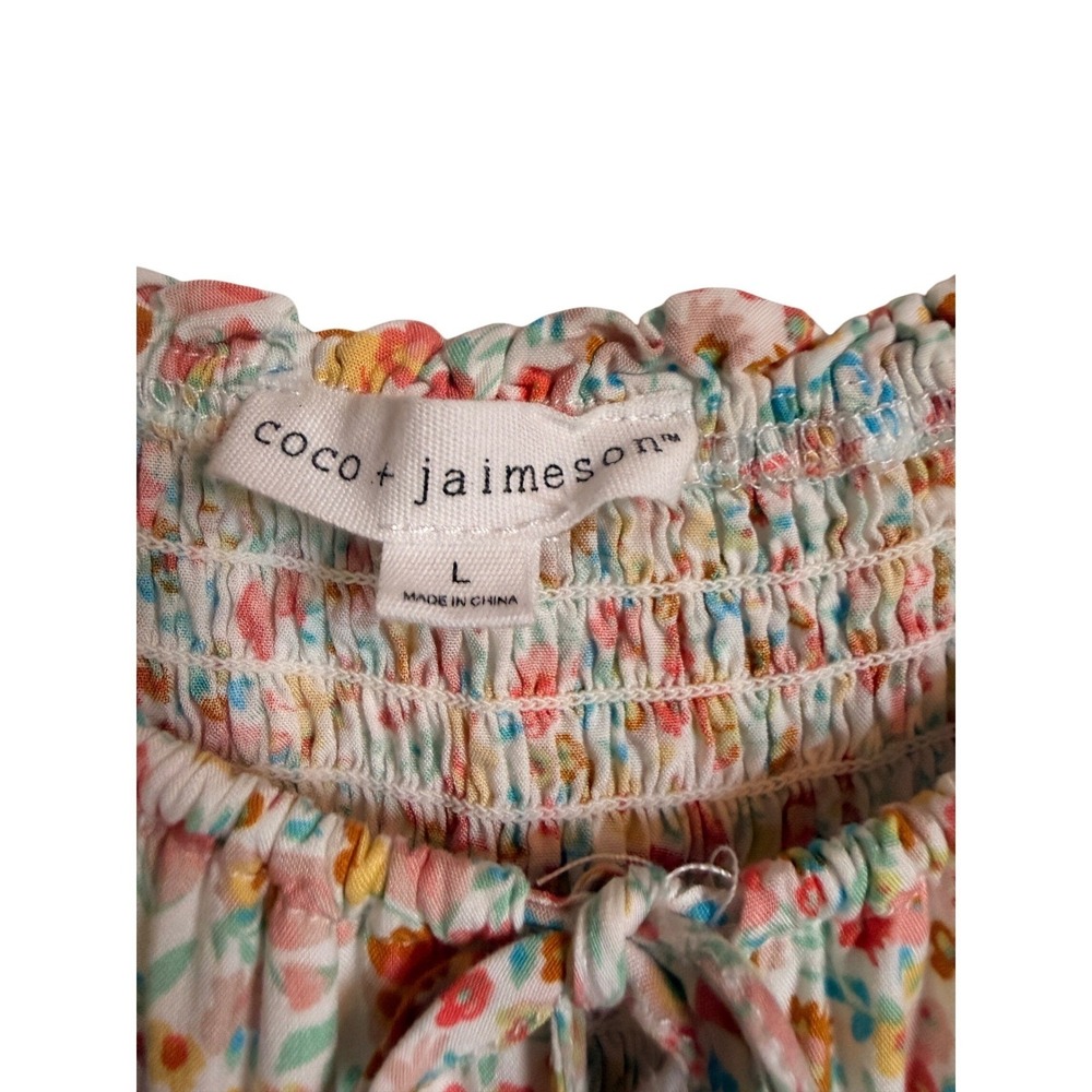 Cottagecore Feminine Coco + Jaimeson Floral Peasant Mini Dress Puff Sleeve Sz M - Picture 12 of 12